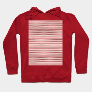 Horizontal Red Lines on Light Grey Background Hoodie